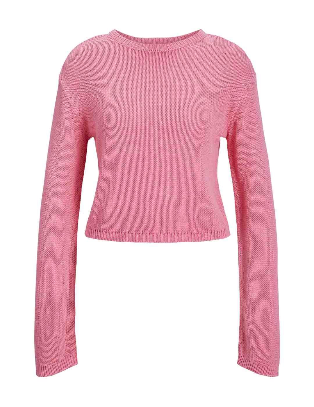 Jersey cropped JJXX Nova rosa chicle para mujer