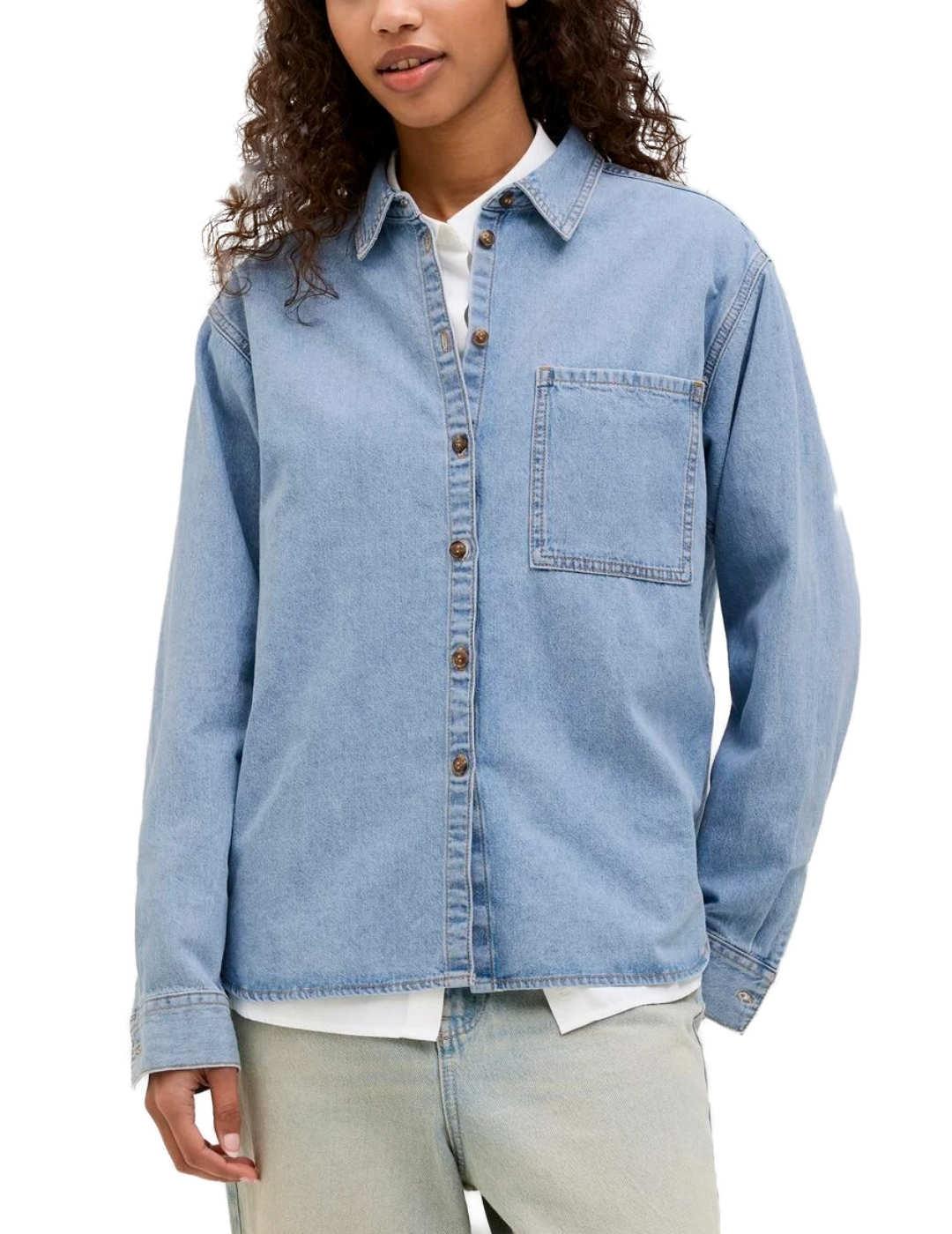 Camisa JJXX Jade denim azul claro comfort para mujer