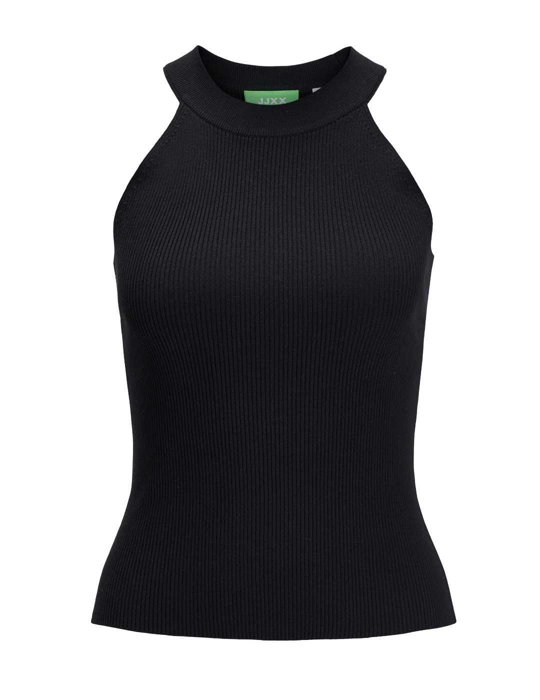 Camiseta básica JJXX Sofia negro cuello halter para mujer