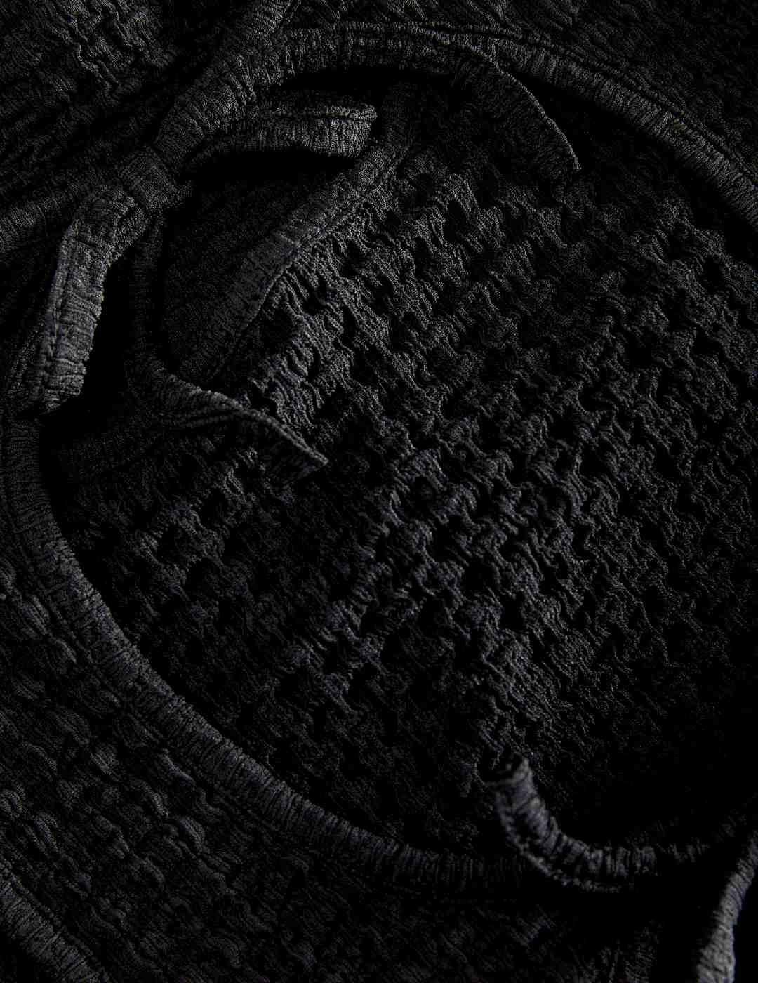 Camiseta JJXX Moon negro manga sisa con textura para mujer