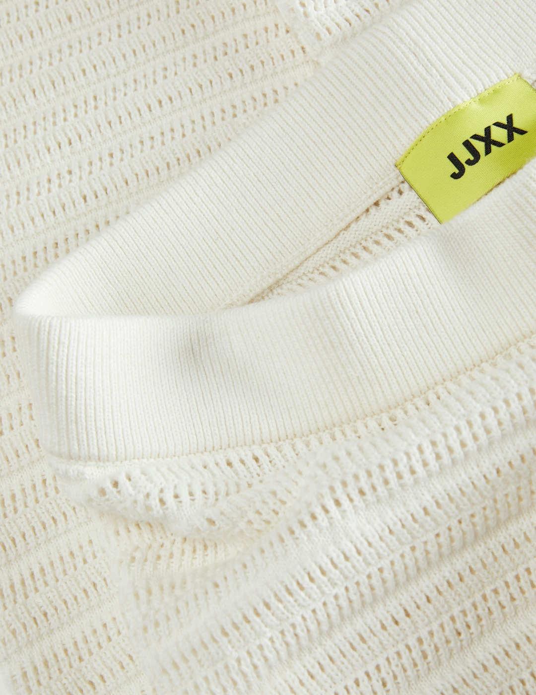 Pantalón JJXX Zusannah beige crochet cintura elástica mujer