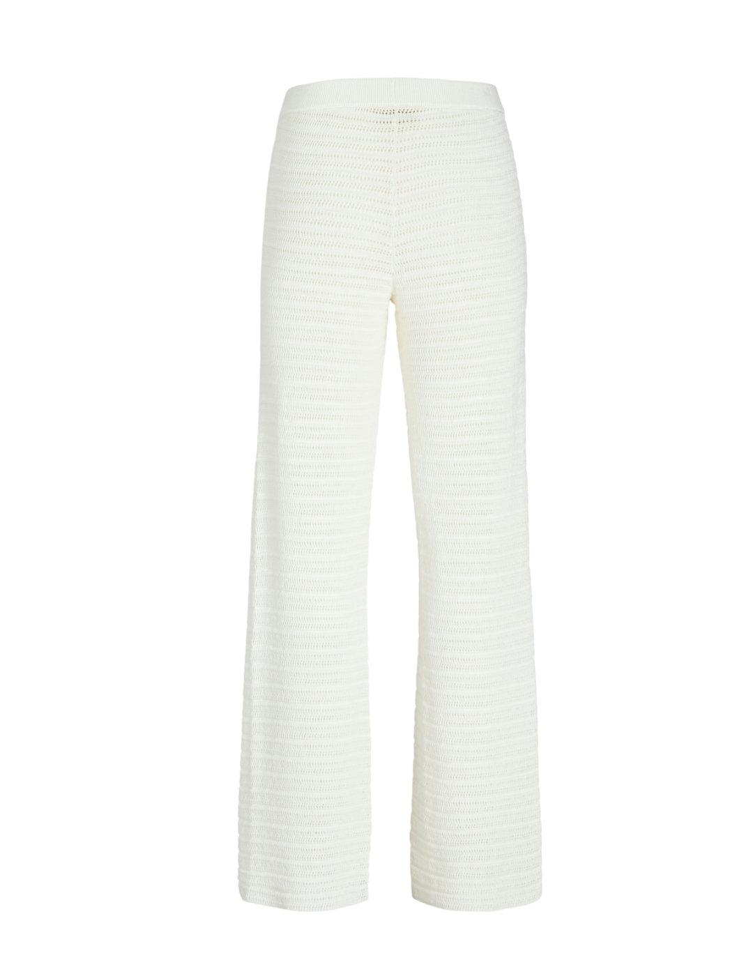 Pantalón JJXX Zusannah beige crochet cintura elástica mujer