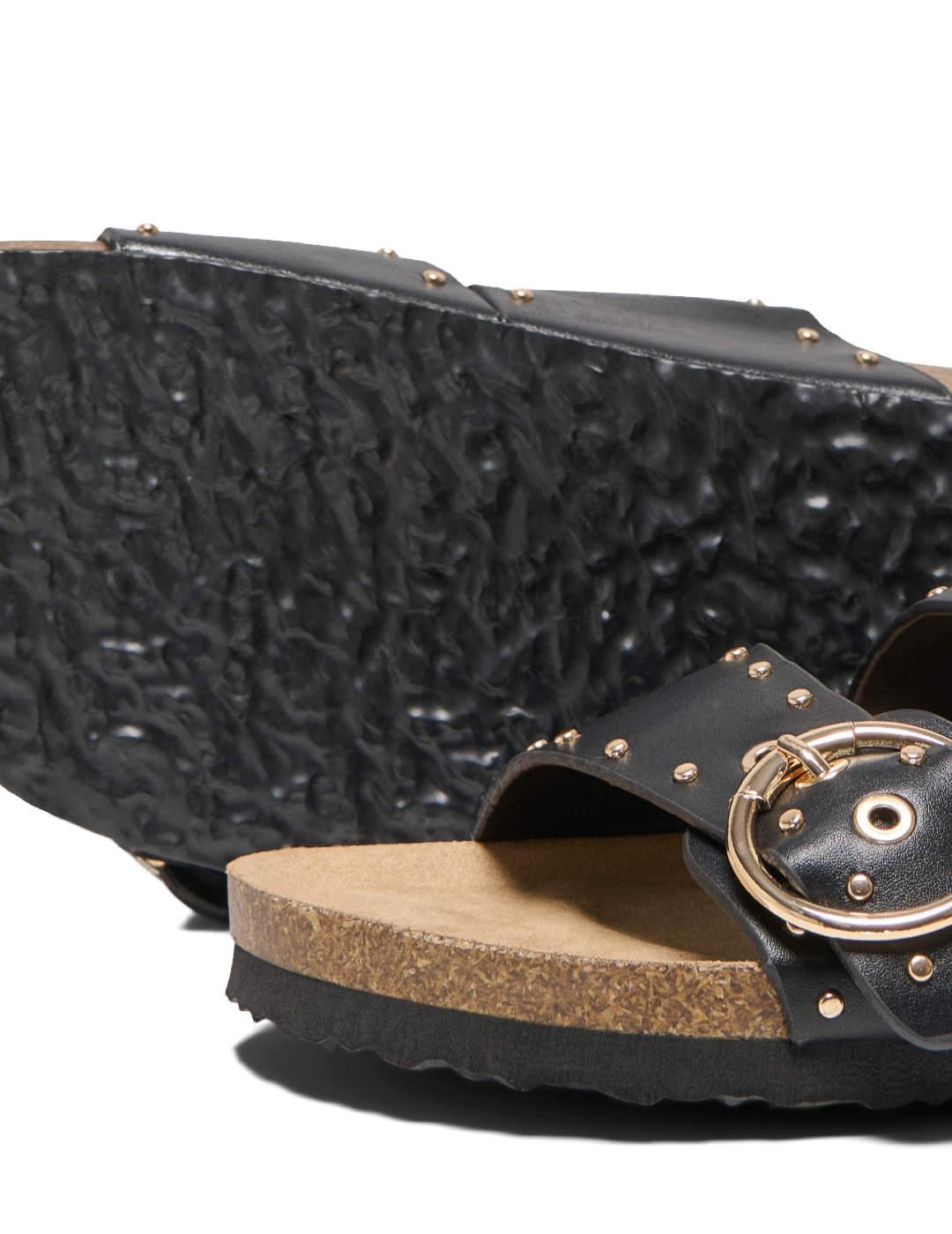 Sandalias Only Studs Buckle negras con tachuelas para mujer