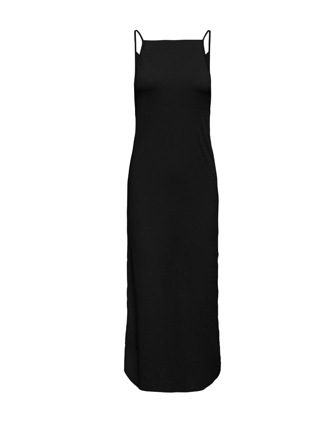Vestido midi Only Chigo negro de satén para mujer