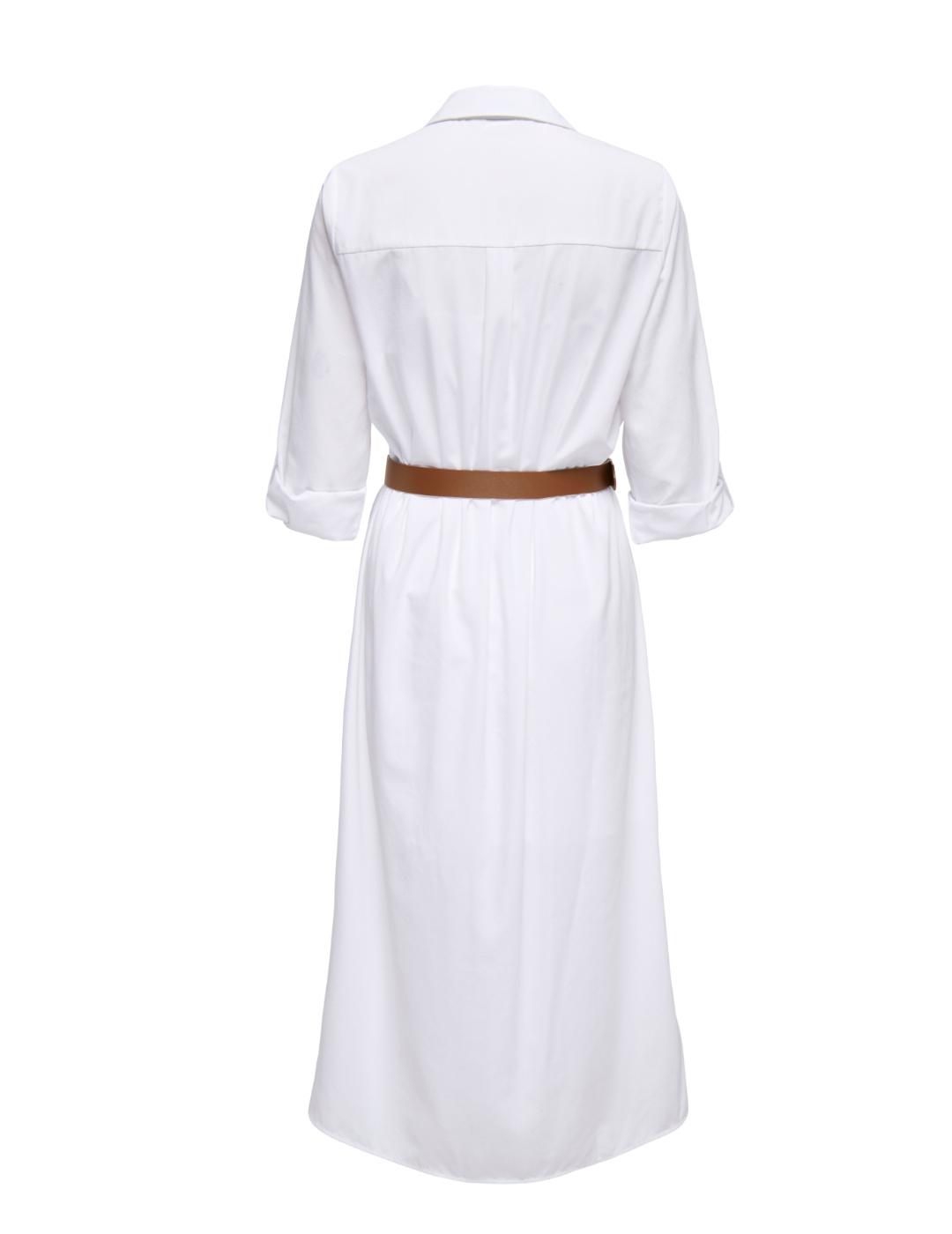 Vestido camisero Only Willoe blanco midi para mujer