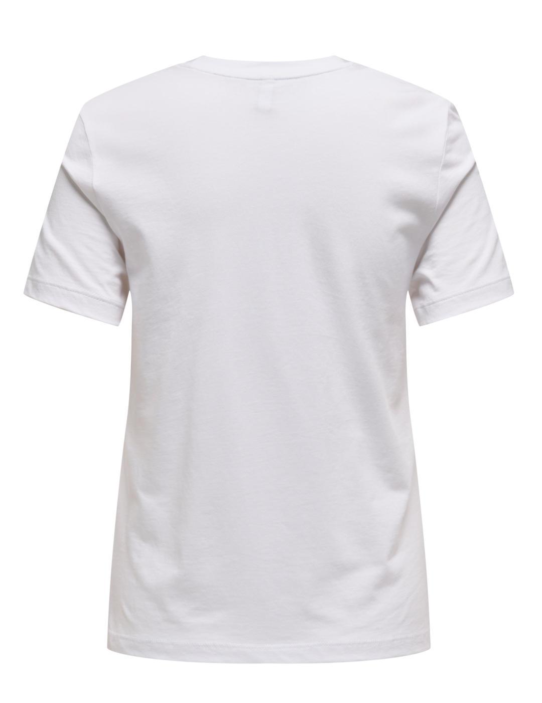 Camiseta Only Emma blanca silueta manga corta para mujer