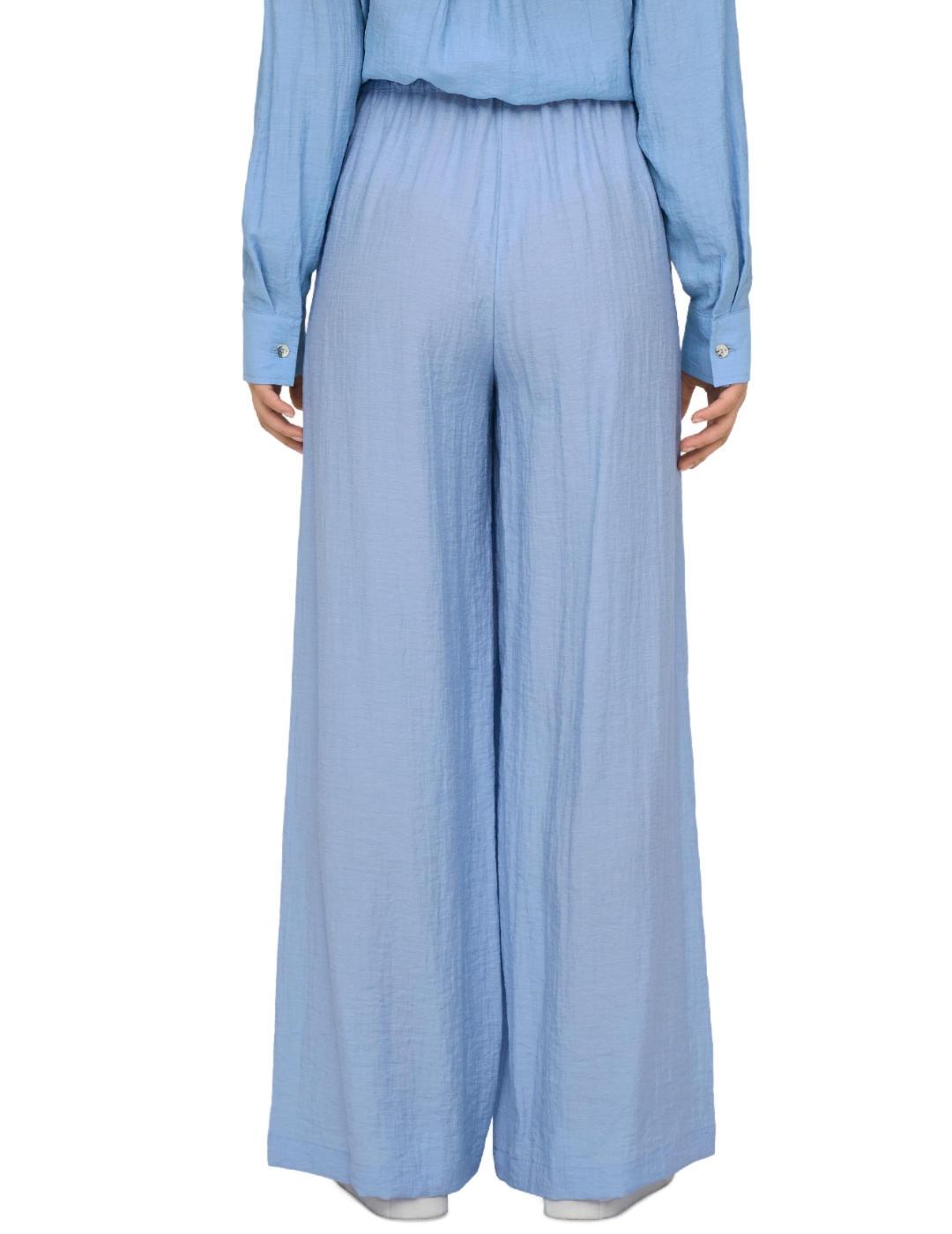 Pantalón Only Tania suelto azul cielo de lino para mujer
