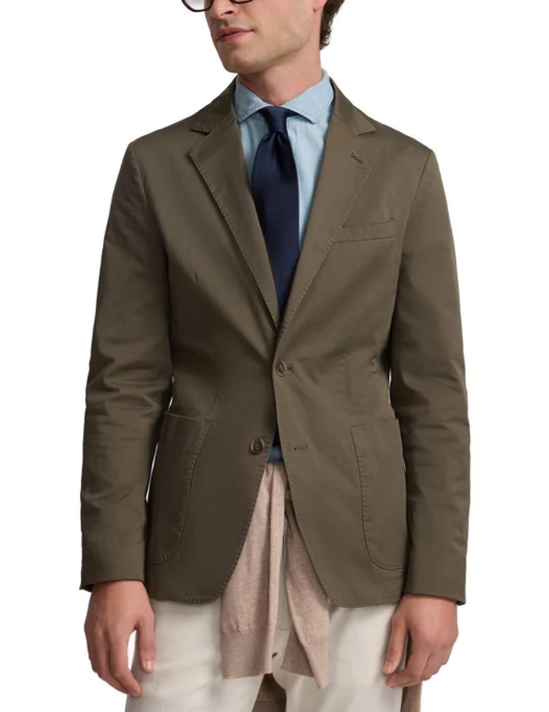 Americana Silbon casual khaki para hombre-Ng