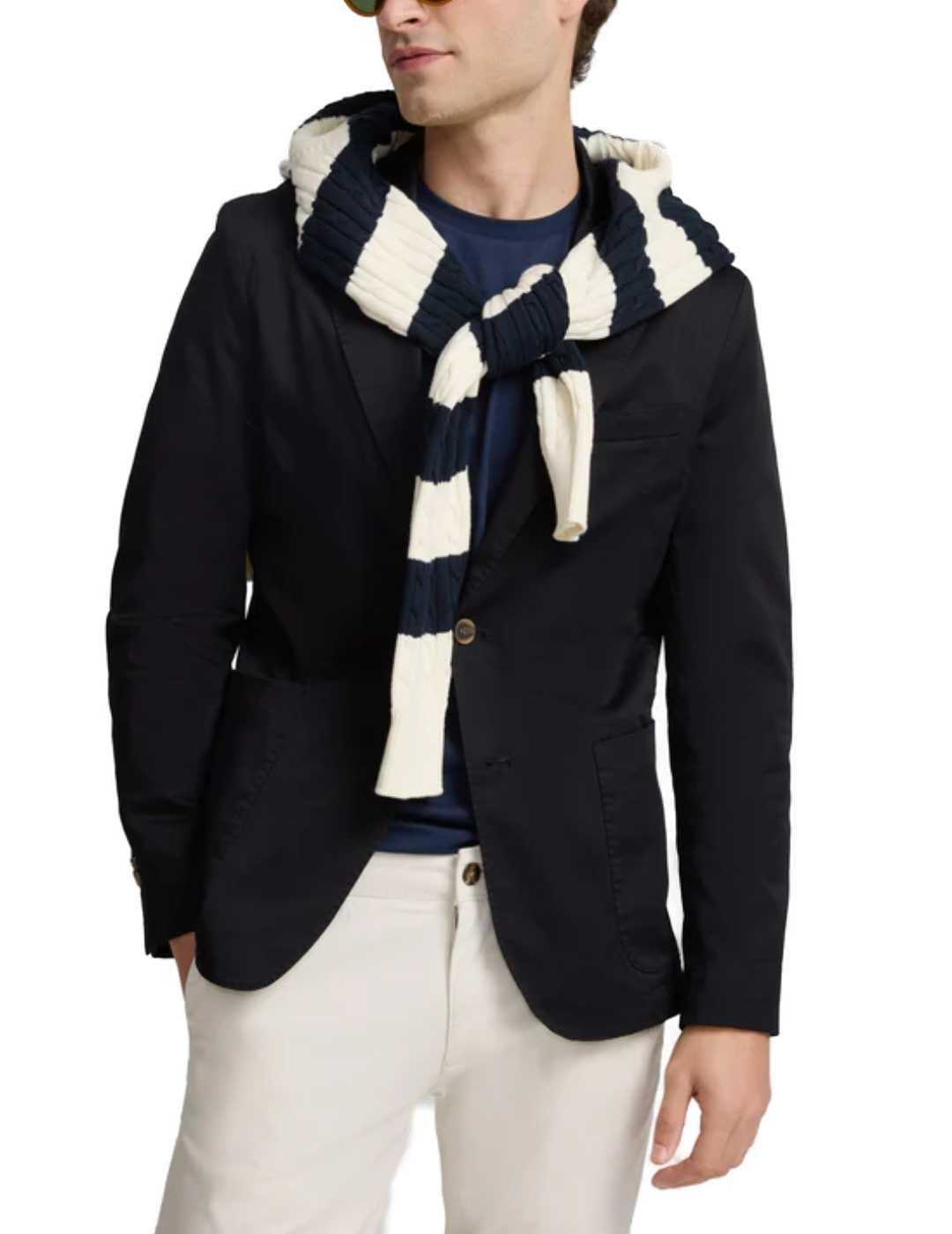 Americana Silbon casual azul marino tailored para hombre