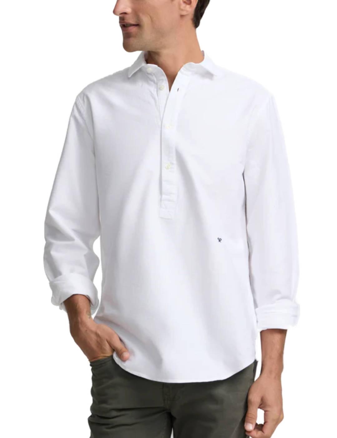 Camisa polera Silbon sport oxford blanca regular para hombre