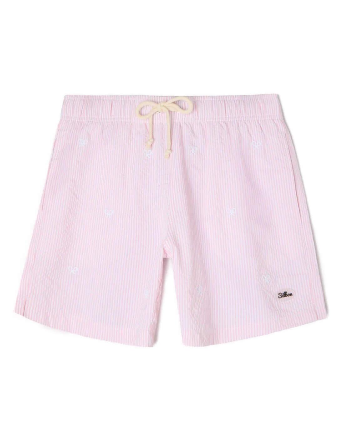 Bañador Silbon rayas rosa para hombre
