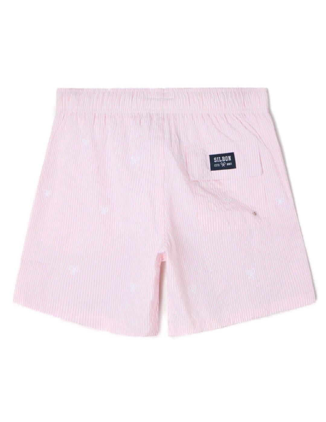 Bañador Silbon rayas rosa para hombre