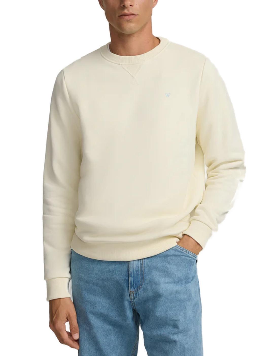 Sudadera Silbon circulo étnico crema sin capucha para hombre