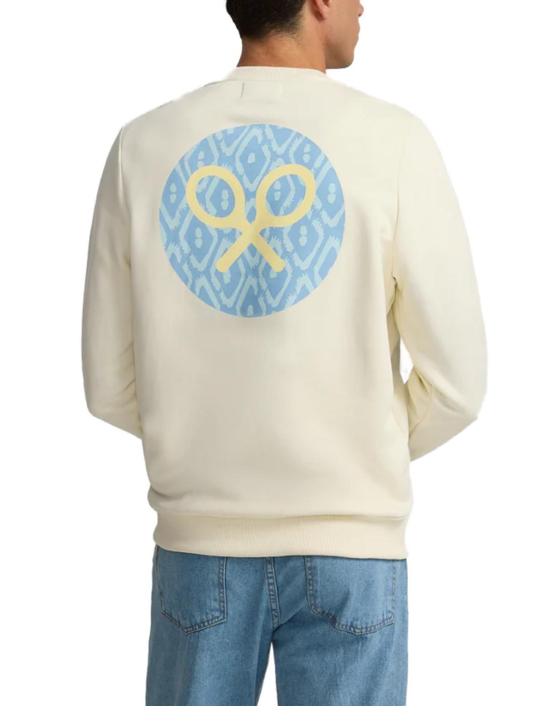 Sudadera Silbon circulo étnico crema sin capucha para hombre