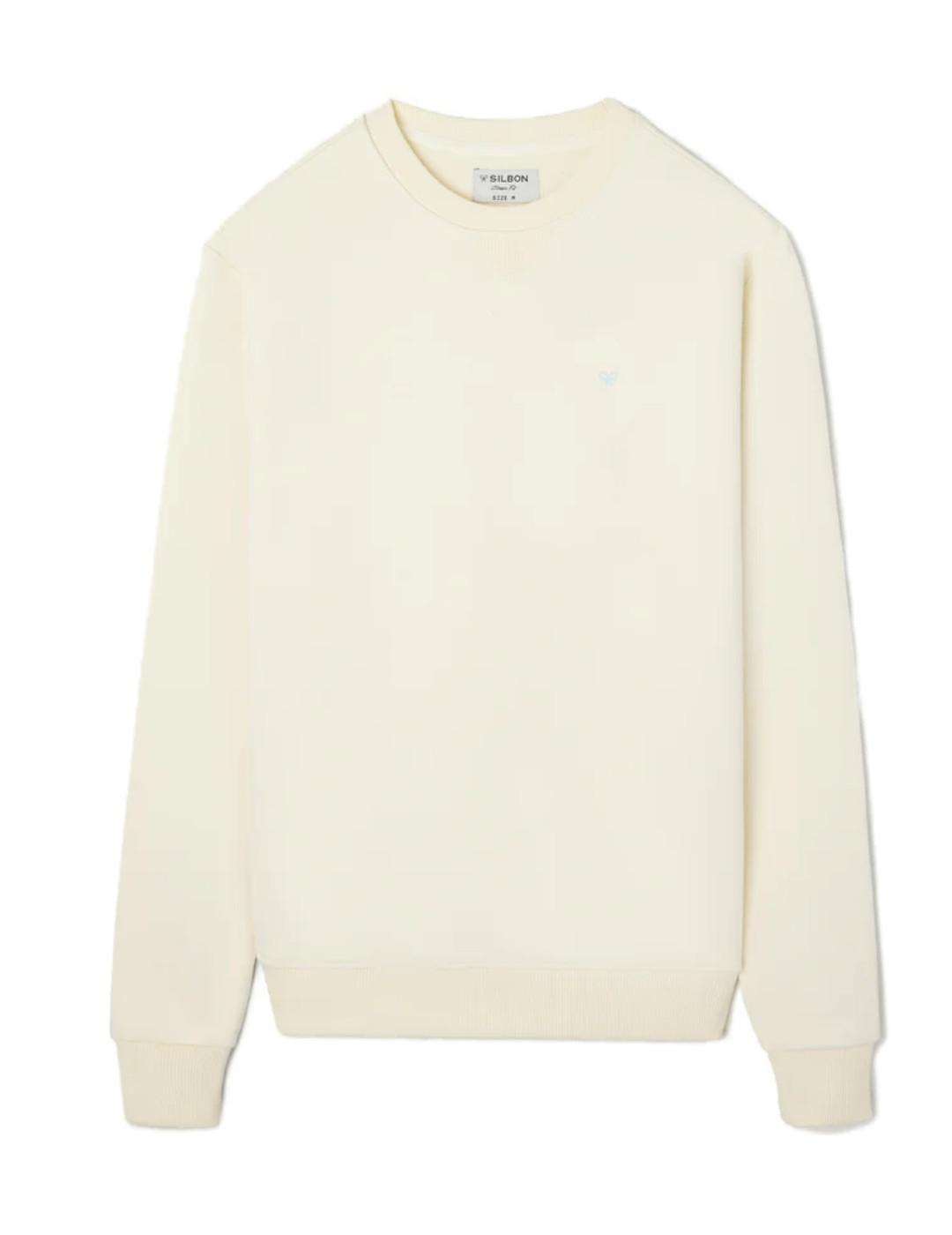 Sudadera Silbon circulo étnico crema sin capucha para hombre