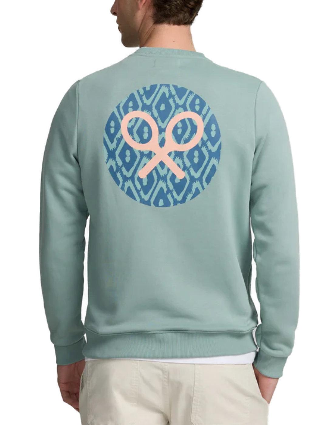 Sudadera Silbon círculo diamantes verde sin capucha hombre