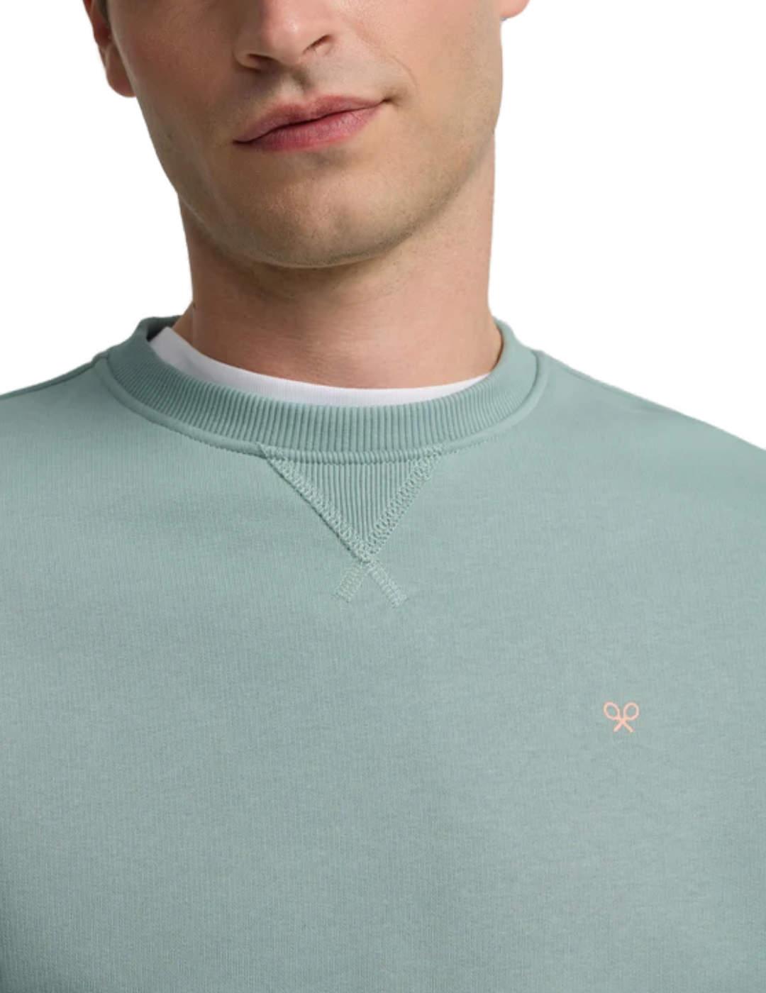 Sudadera Silbon círculo diamantes verde sin capucha hombre