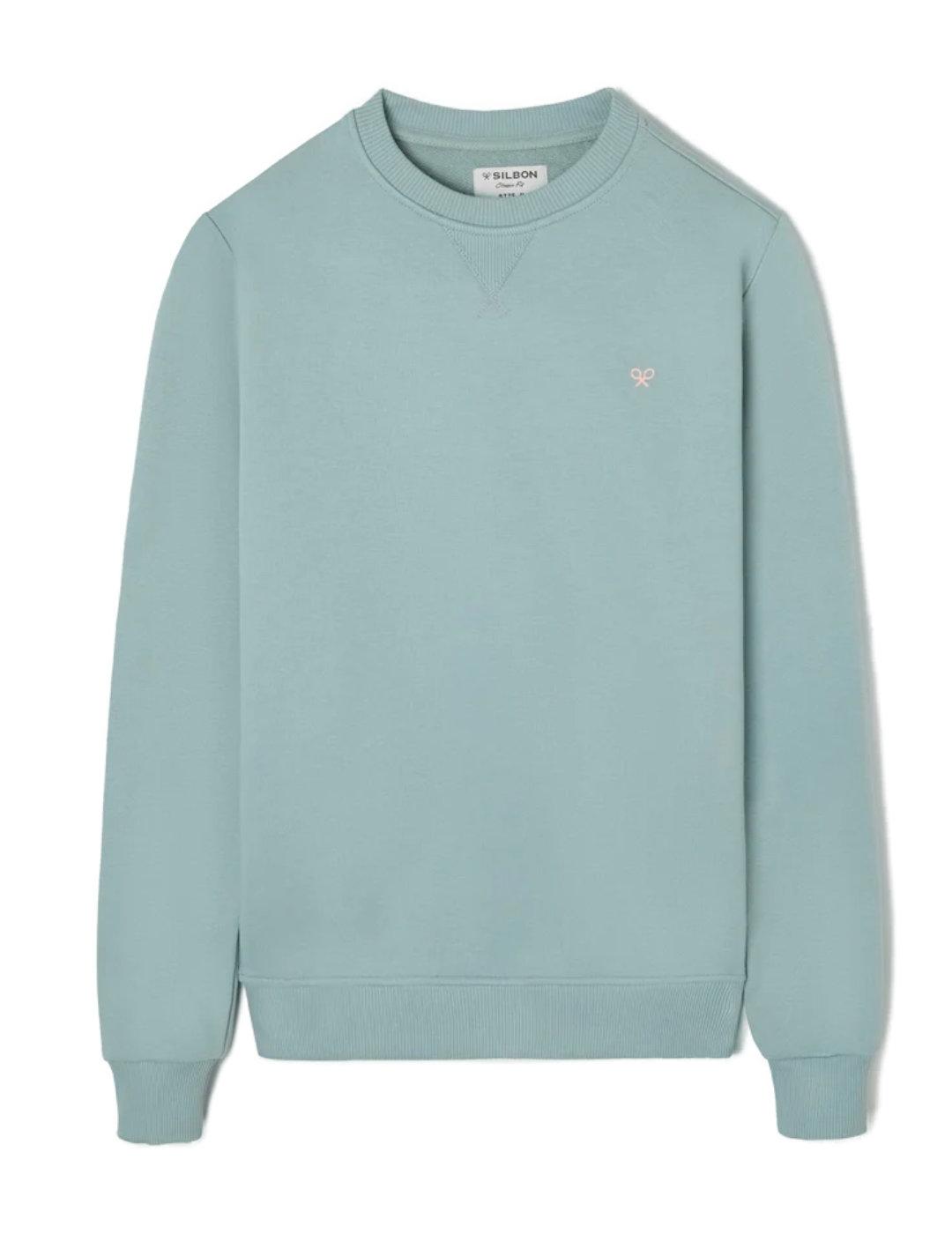 Sudadera Silbon círculo diamantes verde sin capucha hombre