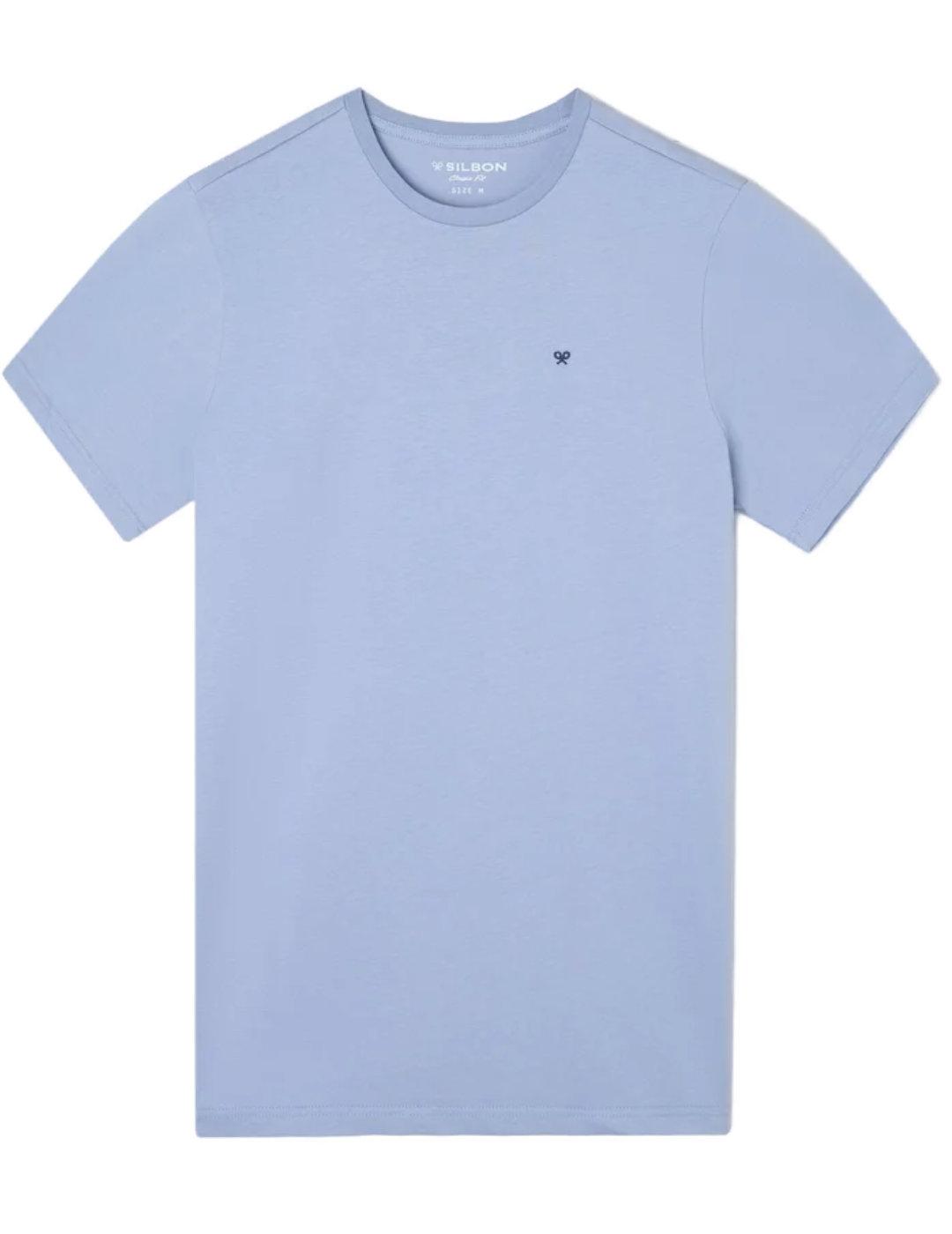 Camiseta Silbon minilogo azul manga corta para hombre
