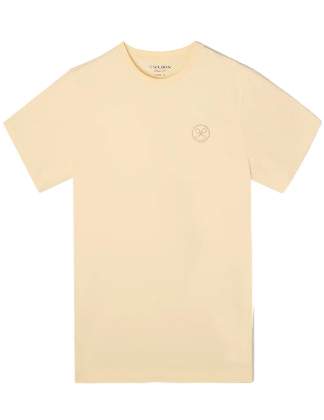 Camiseta Silbon logo smile amarilla manga corta de hombre