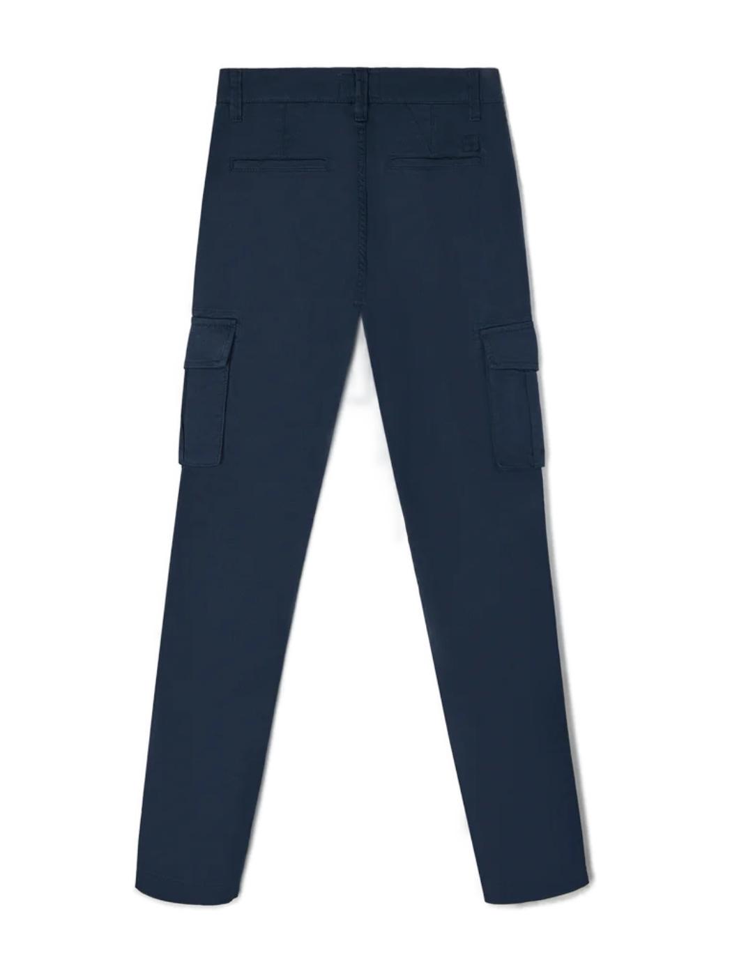 Pantalón Silbon sport cargo azul marino slim para hombre