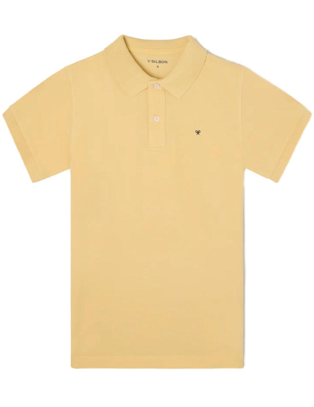 Polo Silbon clasico liso amarillo manga corta de hombre