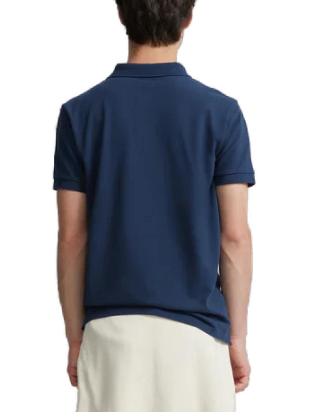 Polo Silbon clasico liso azul marino de hombre-&