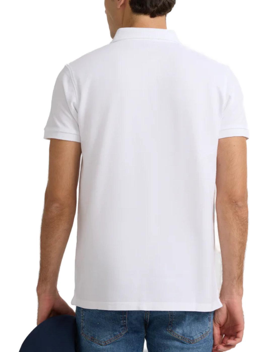 Polo Silbon clasico liso blanco manga corta de hombre