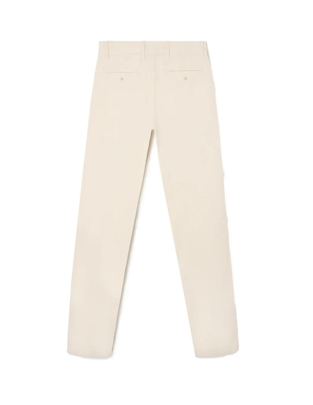 Pantalón Silbon sport chino lino beige pinzas para hombre
