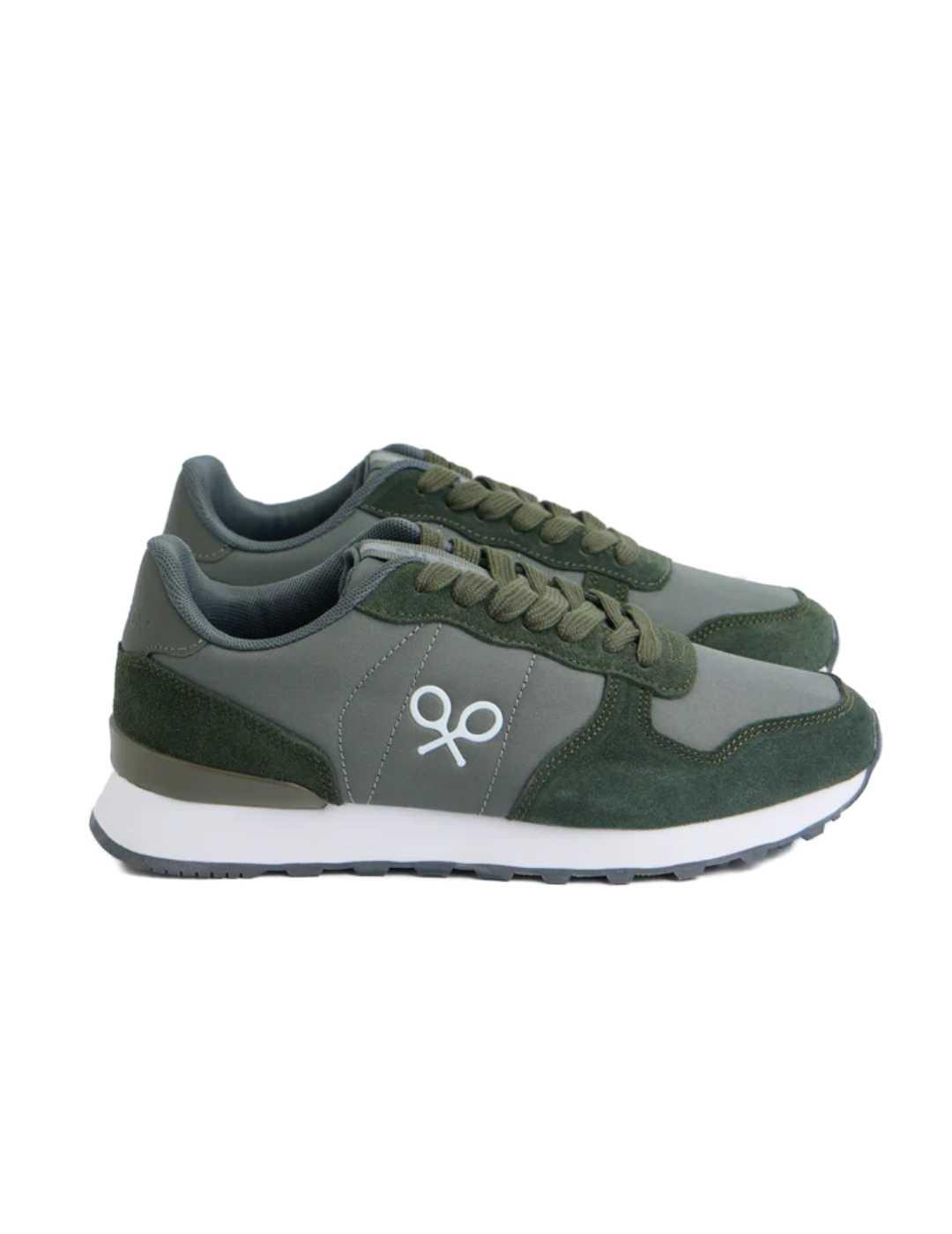 Zapatilla deportiva Silbon running verde oscuro para hombre