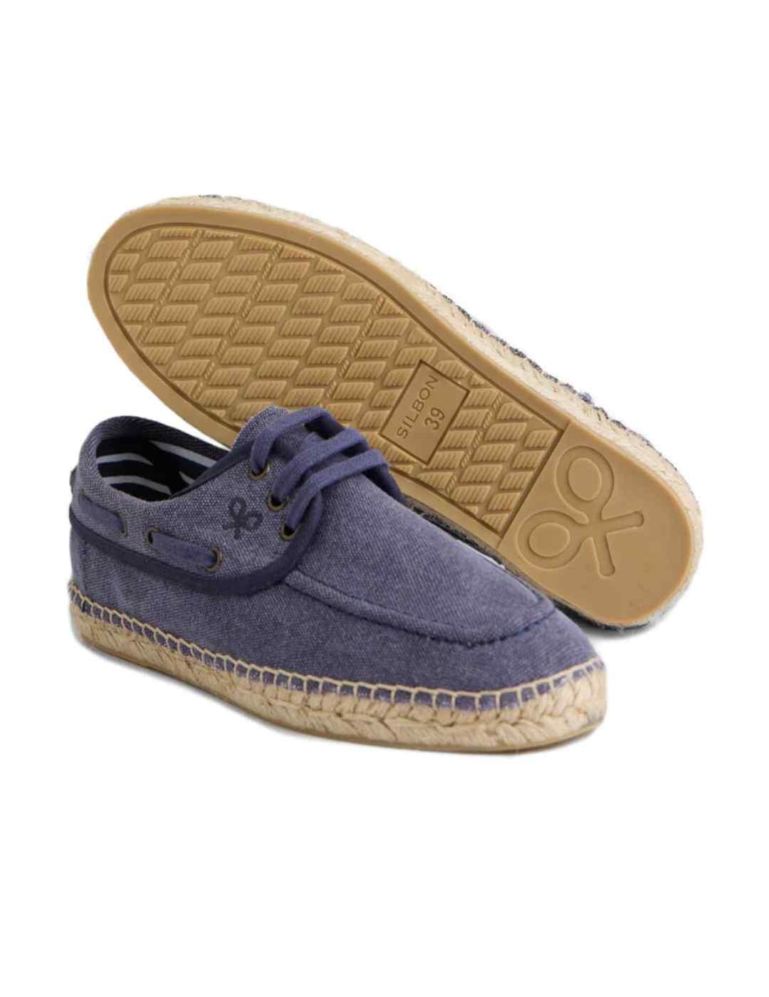 Alpargata Silbon cubierta náutico azul denim de hombre