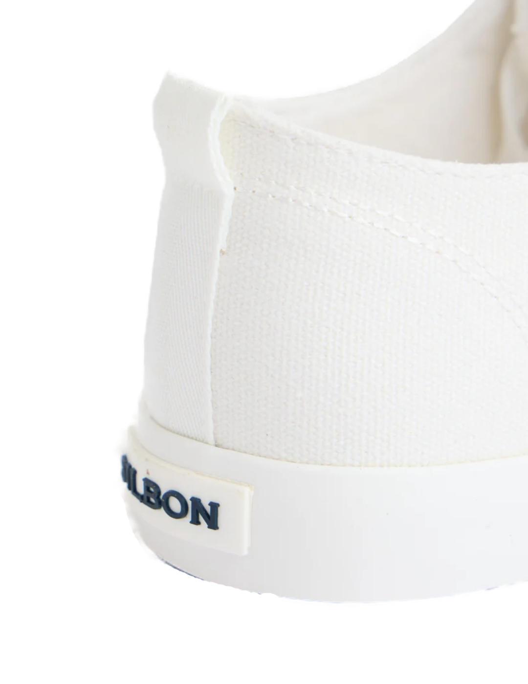 Zapatilla Silbon clásica lona blancas con logo para hombre