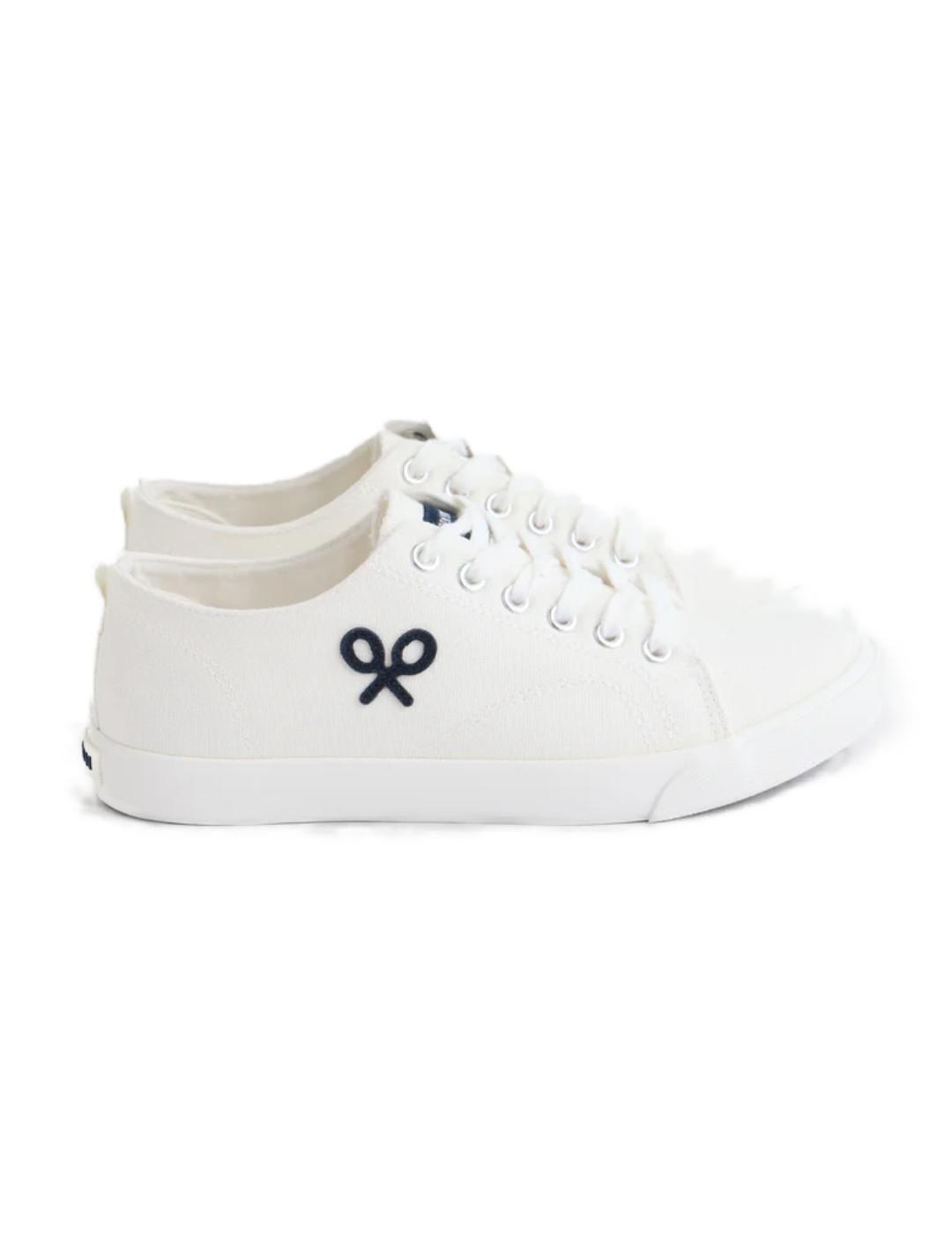 Zapatilla Silbon clásica lona blancas con logo para hombre