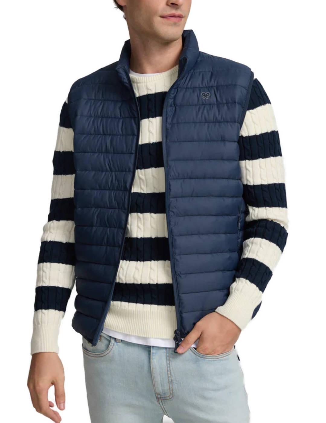 Chaleco Silbon padded azul marino guateado para hombre