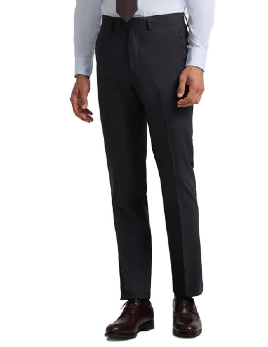 Pantalón Silbon traje stretch gris oscuro lana para hombre