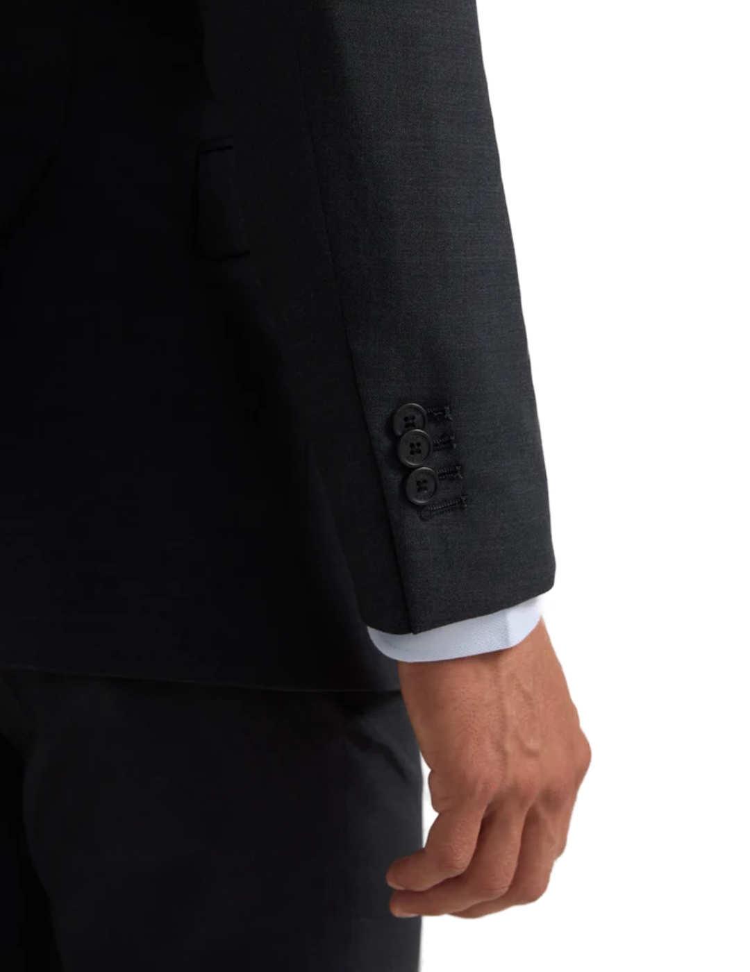 Americana Silbon traje stretch gris oscuro lana para hombre