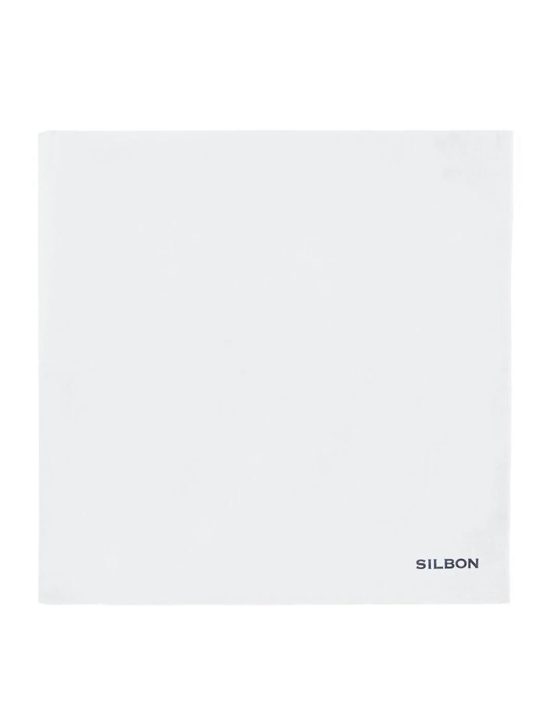 Pañuelo Silbon letras blanco algodón para hombre