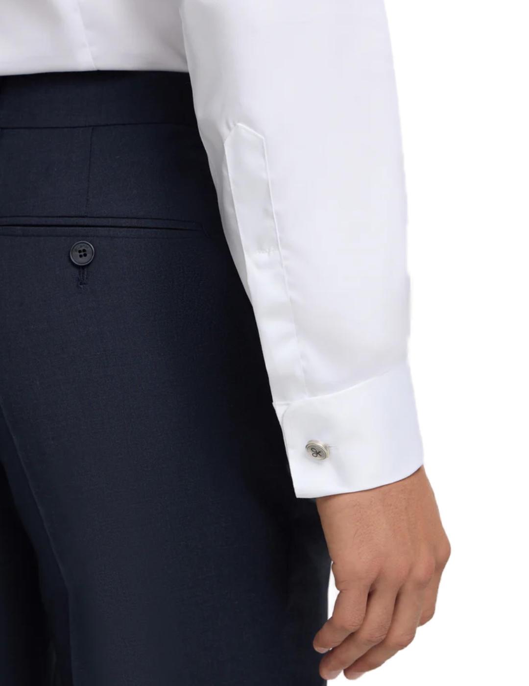 Camisa Silbon vestir puño doble blanca para hombre