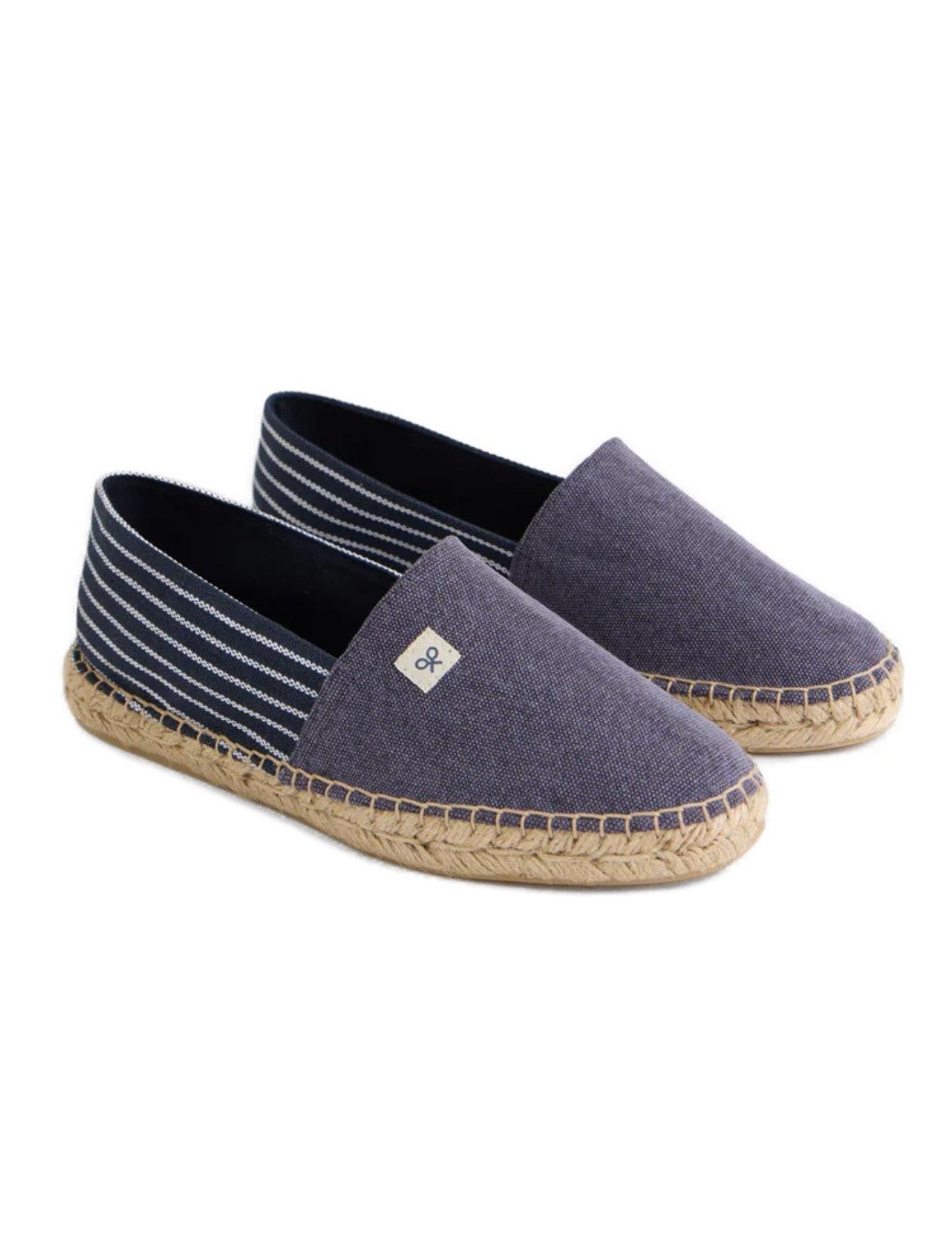 Alpargata Silbon náutica fantasía azul y rayas marino hombre