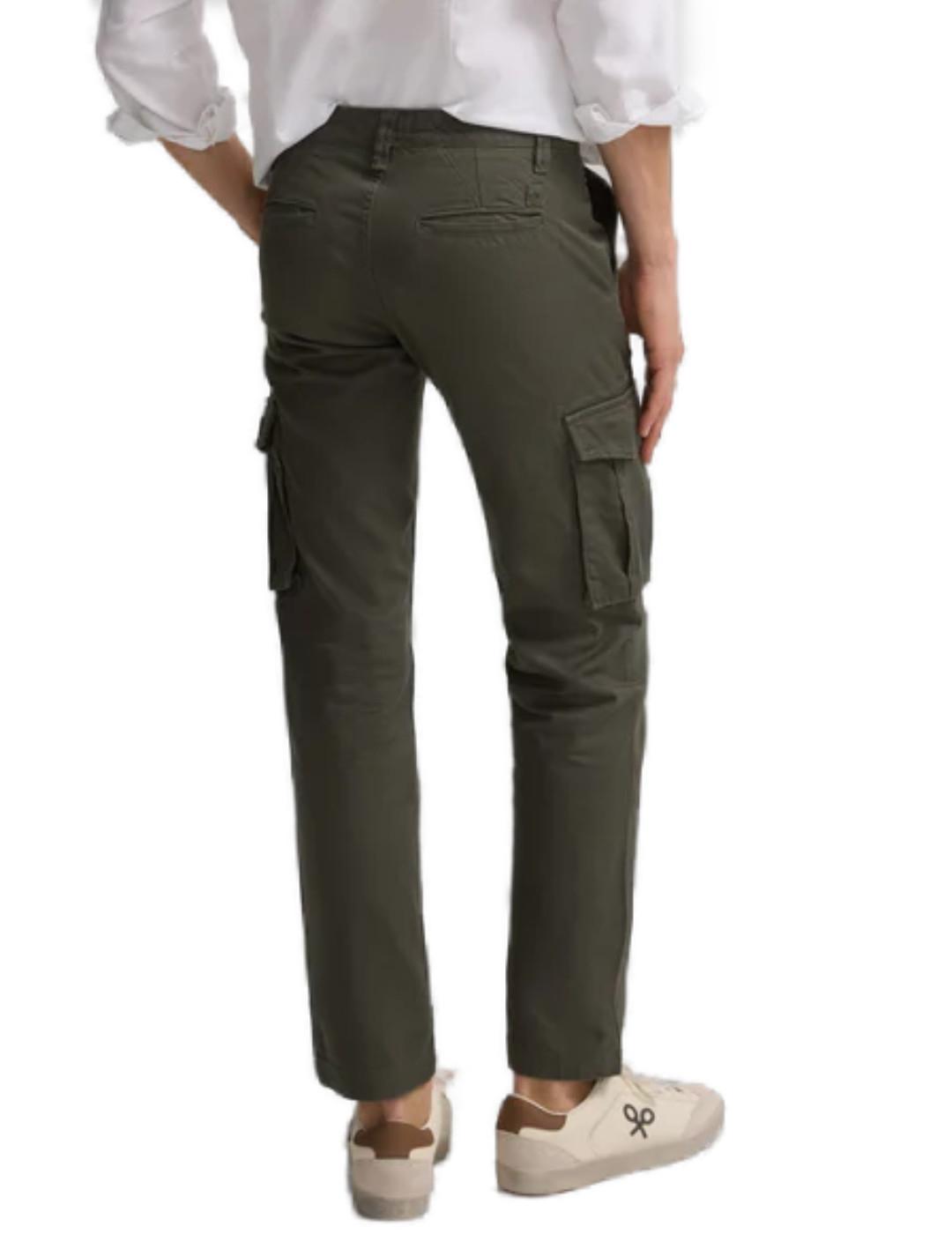 Pantalón Silbon sport cargo verde oscuro slim para hombre