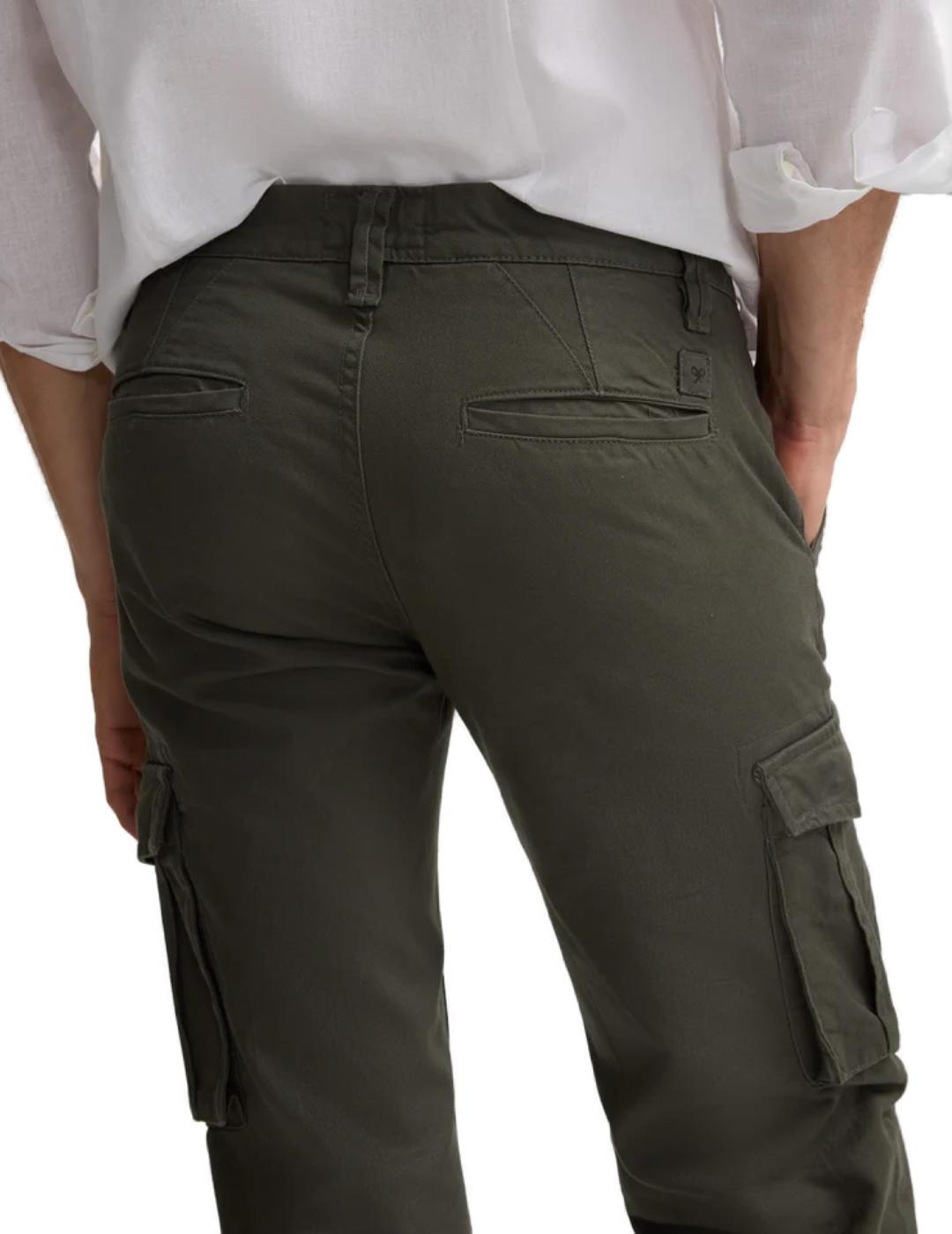 Pantalón Silbon sport cargo verde oscuro slim para hombre