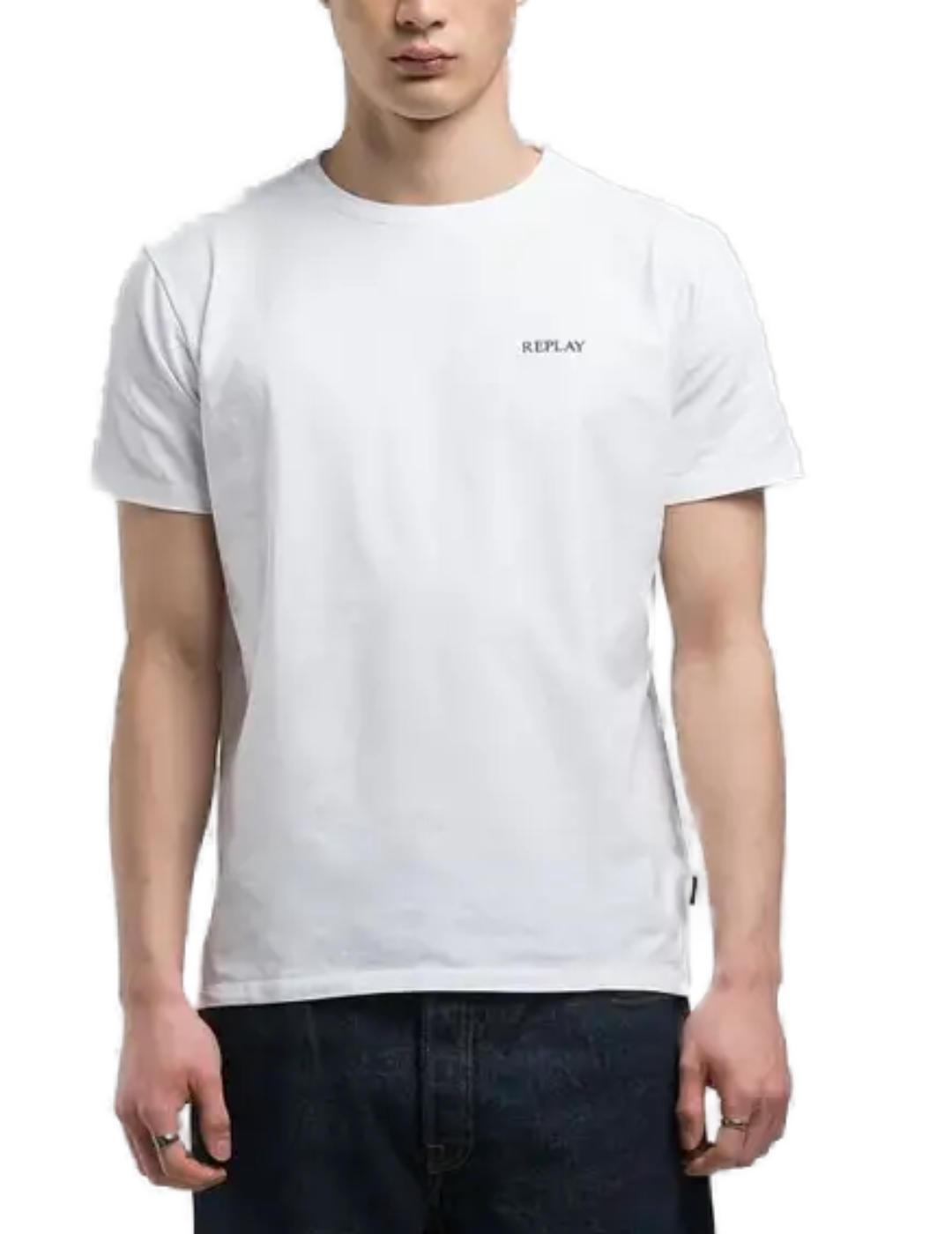 Camiseta Replay blanca manga corta regular para hombre