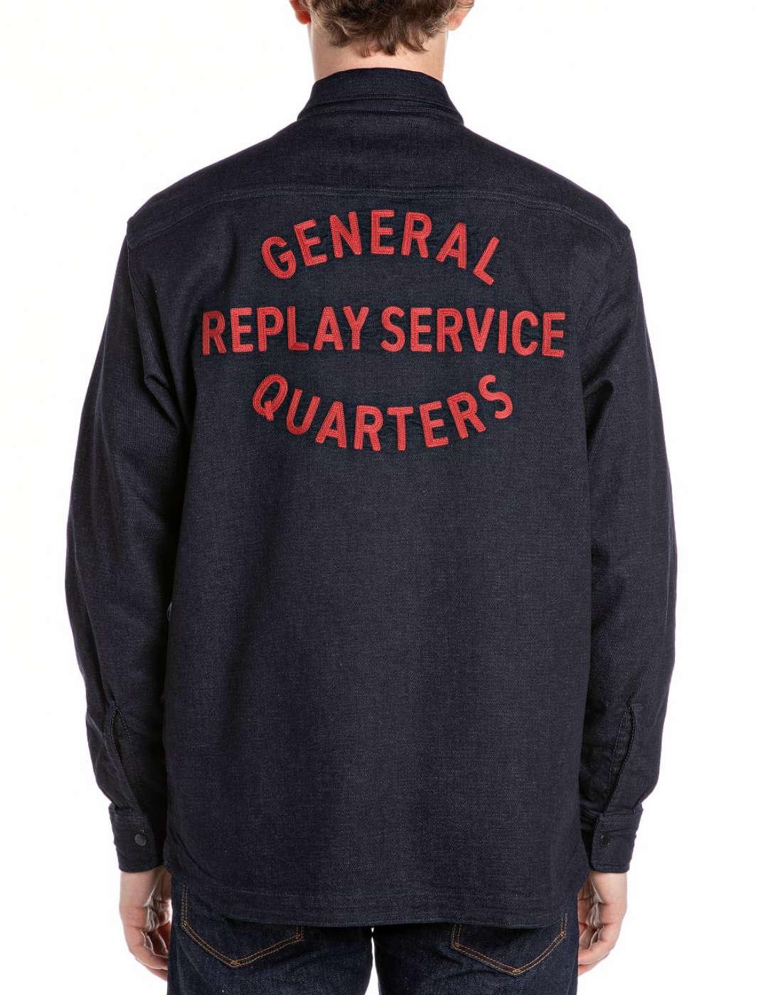 Camisa Replay vaquera oscura de hombre-&