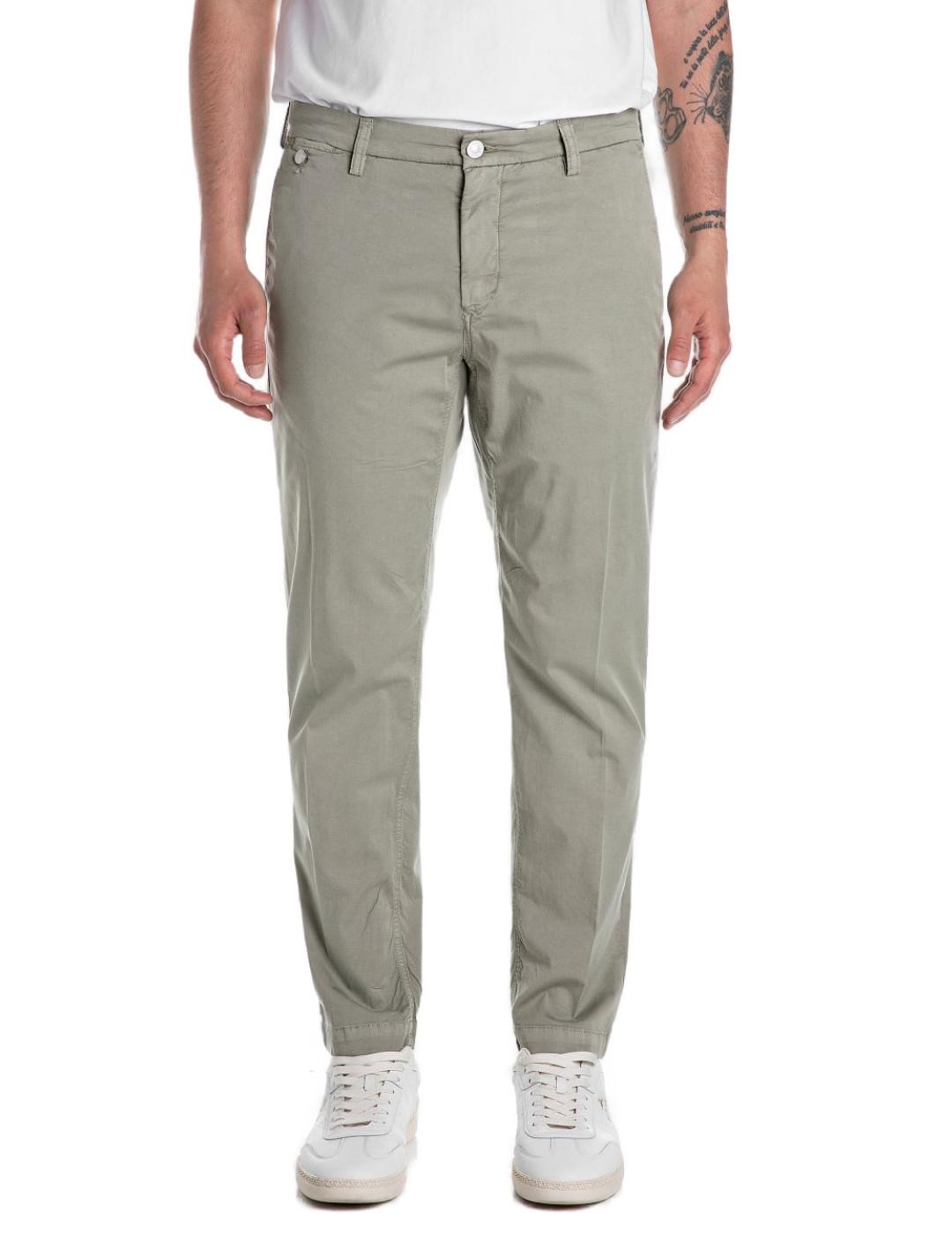 Pantalón tipo chino Replay Benni verde claro para hombre