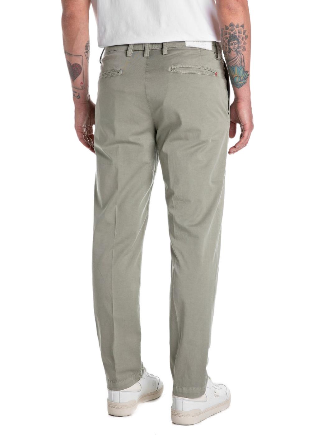 Pantalón tipo chino Replay Benni verde claro para hombre