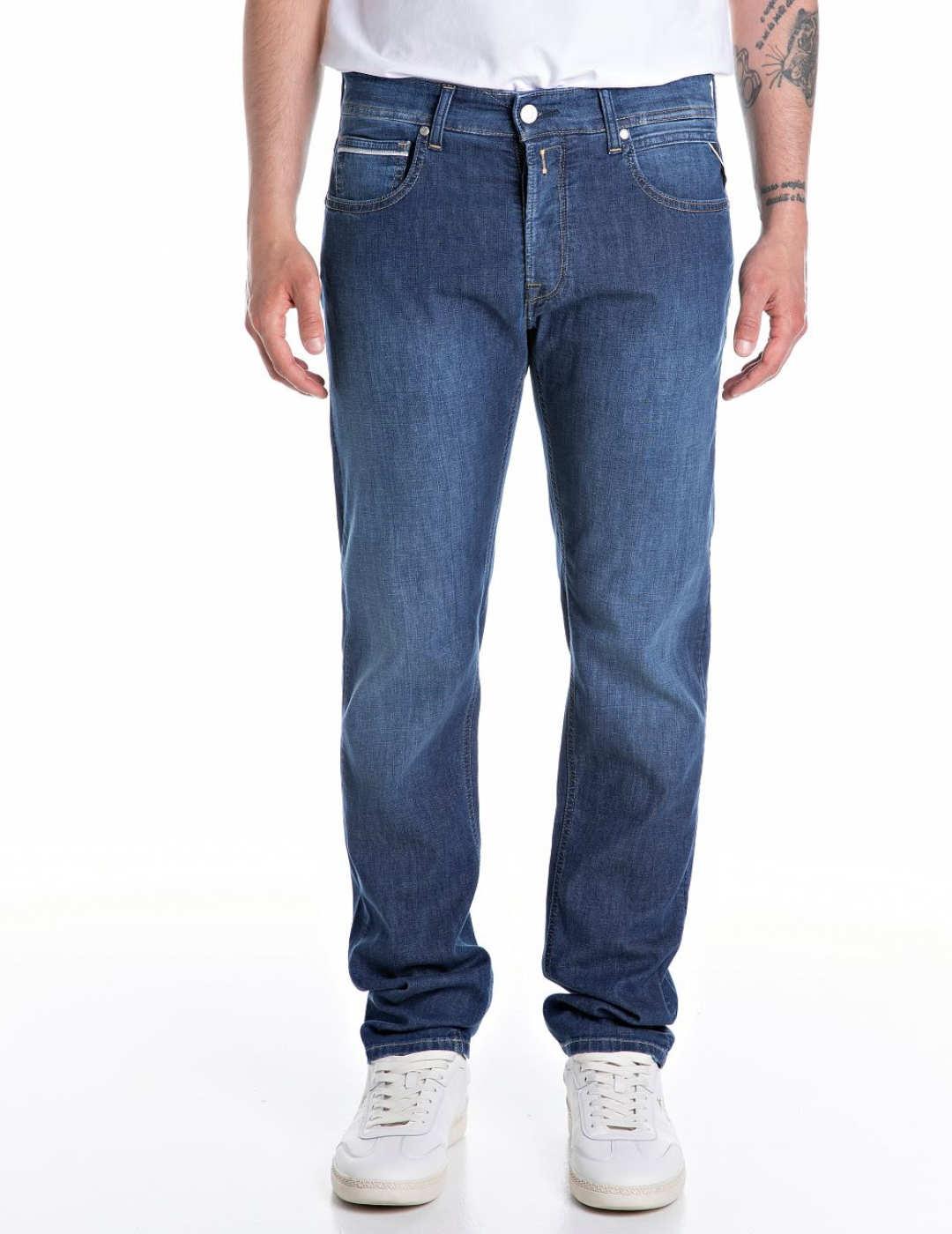 Pantalones Replay Grover azul marino regular para hombre