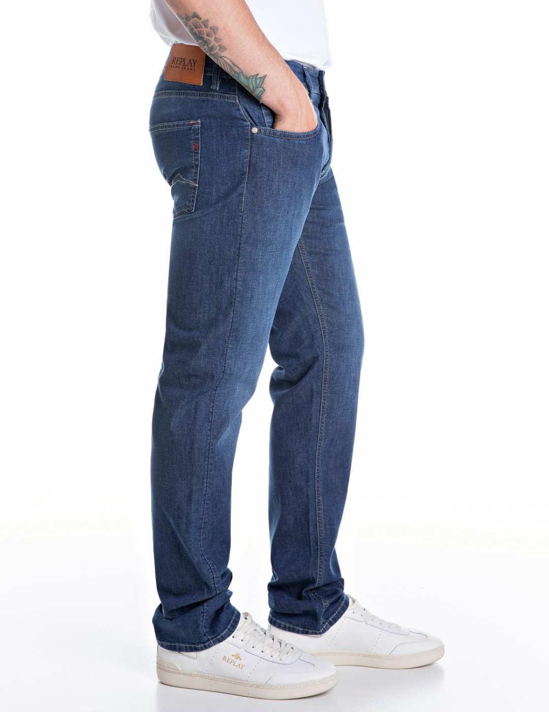 Pantalones Replay Grover azul marino regular para hombre