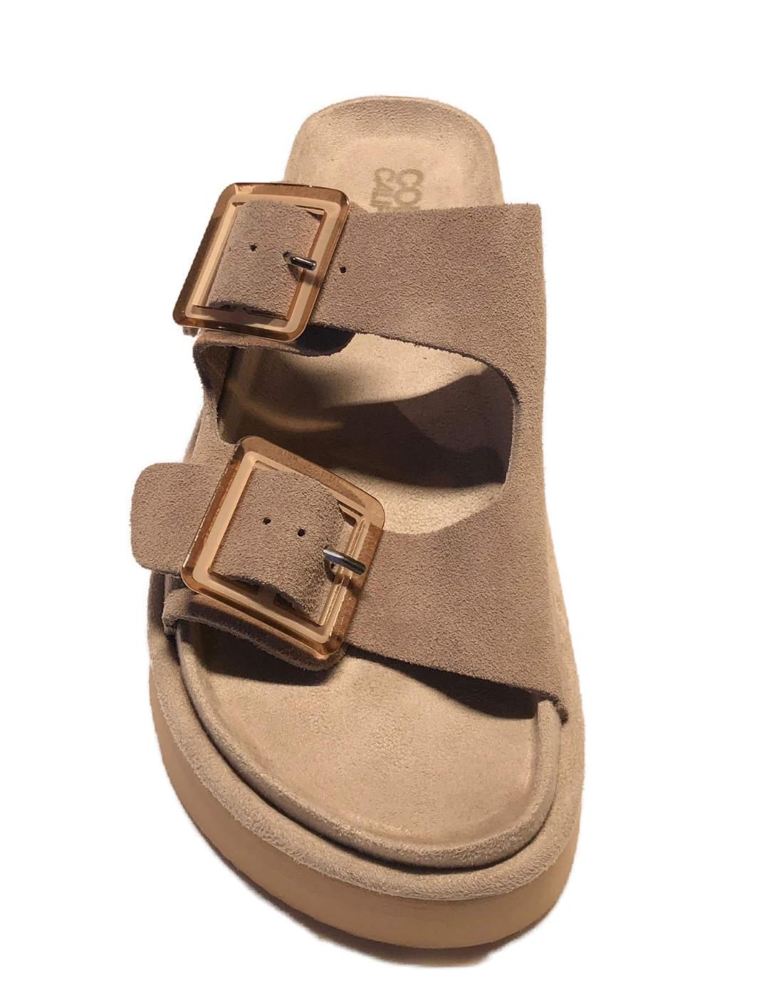 Sandalias Colors of California ante beige tiras para mujer