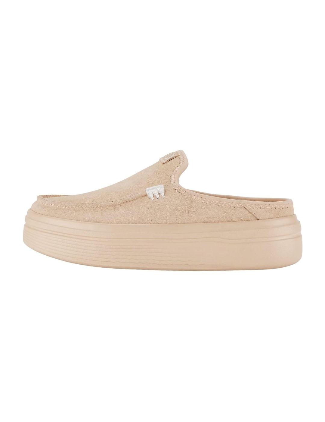 Zueco Heydude Austin en ante beige para mujer