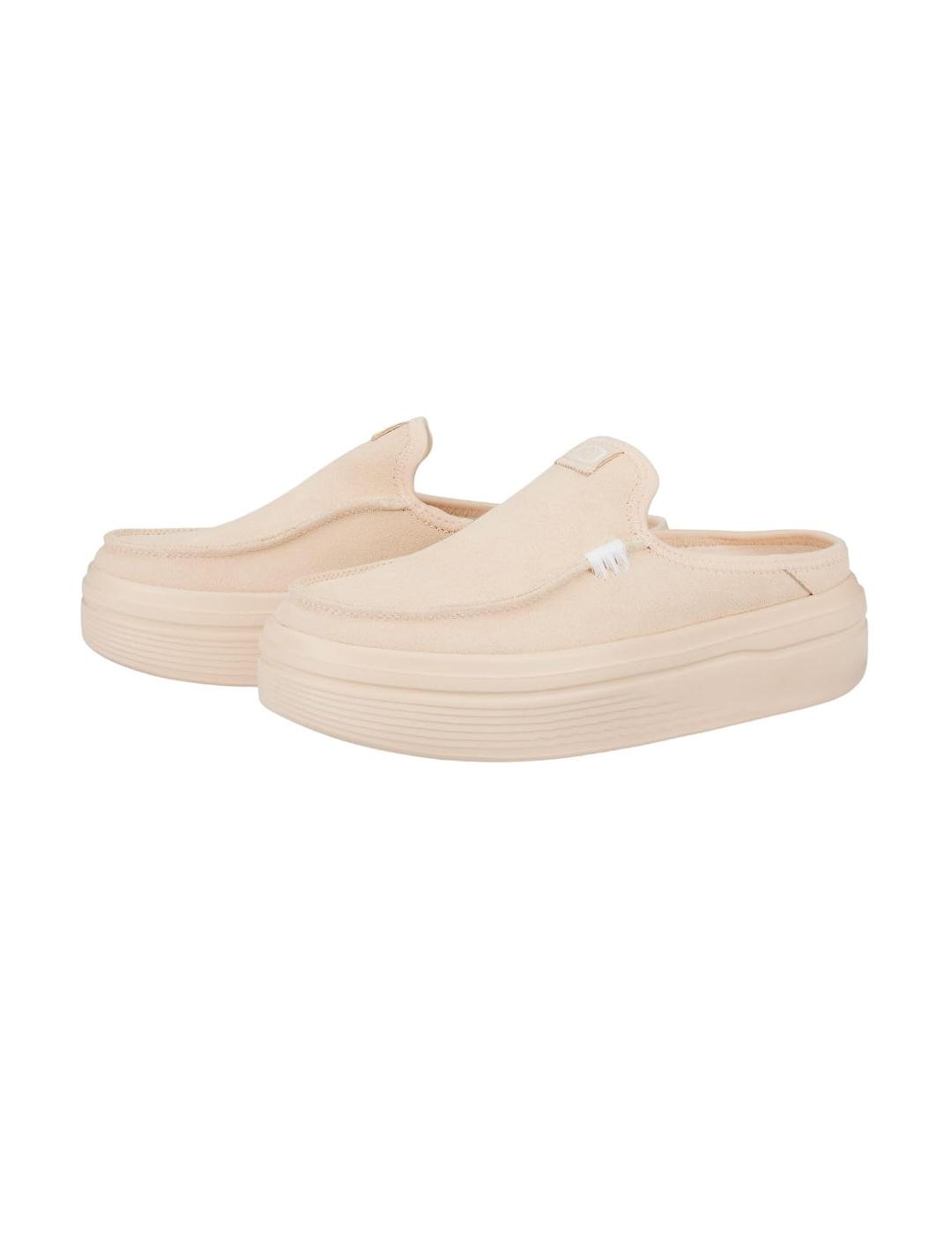 Zueco Heydude Austin en ante beige para mujer
